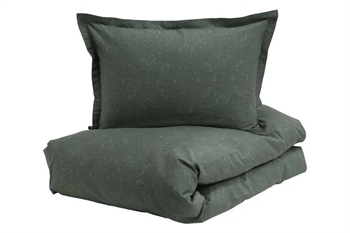 Billede af Borås sengetøj 200x220 cm - Vito green - Sengetøj dobbeltdyne - 100% bomuldssatin - Borås Cotton